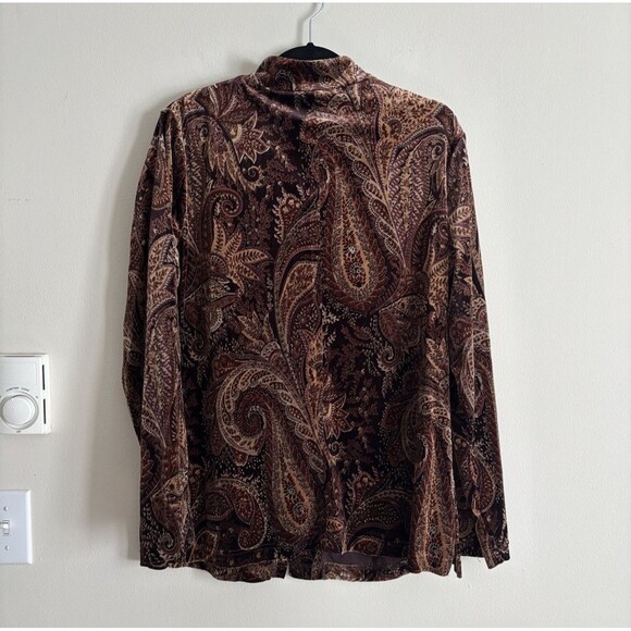 Coldwater Creek Large Velvet Paisley Floral Whimsigoth Boho Tunic Jacket - Picture 4 of 5